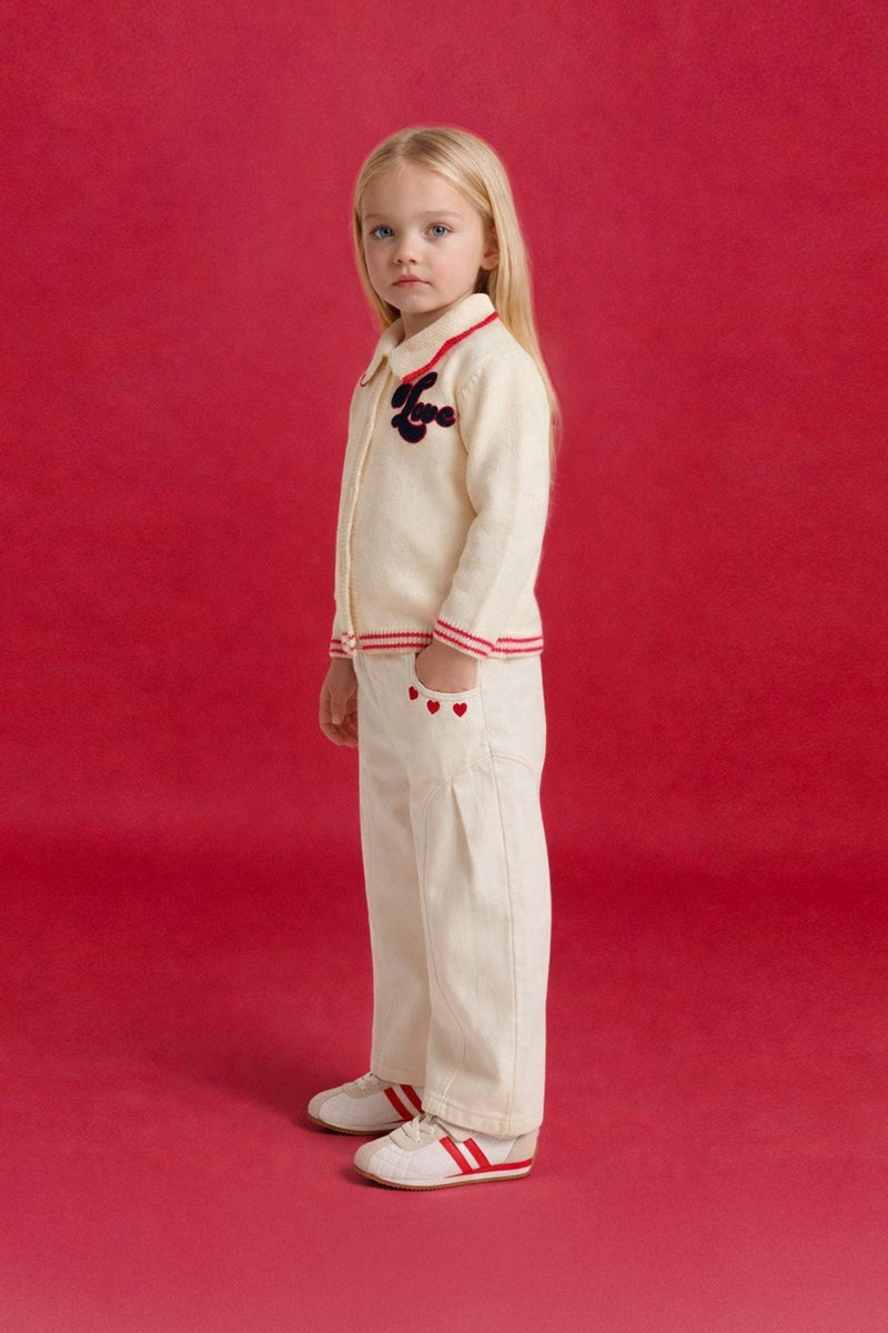 DeFacto Beige BabyGirl Baby Girl Wide Leg Embroidered Trousers Casual - Image 2